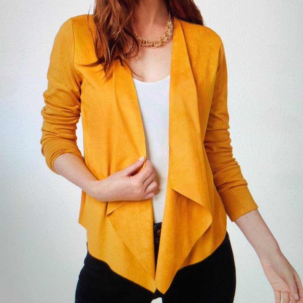 INC international concepts yellow cardigan.